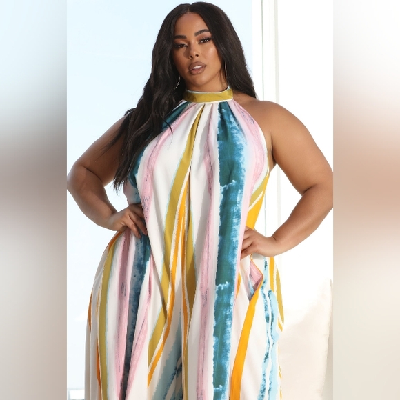 FASHION NOVA MALDIVES PRINTED JUMPSUIT - Picture 5 of 6